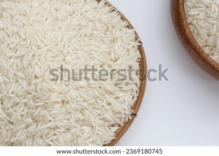 Raw super kernel basmati rice long grain Royalty-Free Stock Photo #2369180745