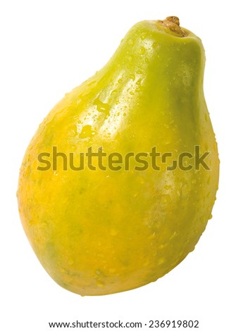 whole green yellow papaya fruit