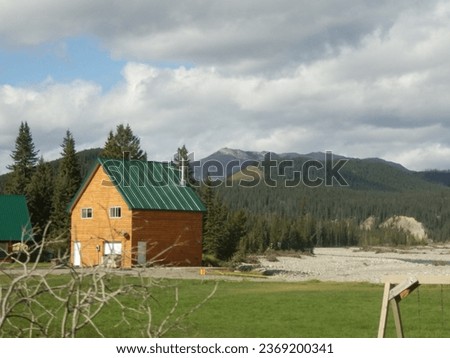 Barn house at the foot of Rocky Mountain. The picture was taken during a field trip at Nordeg area, Calgary