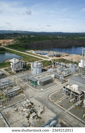Aerial drone photo of ammonia chemical factory
