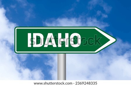 Idaho road sign on blue sky background