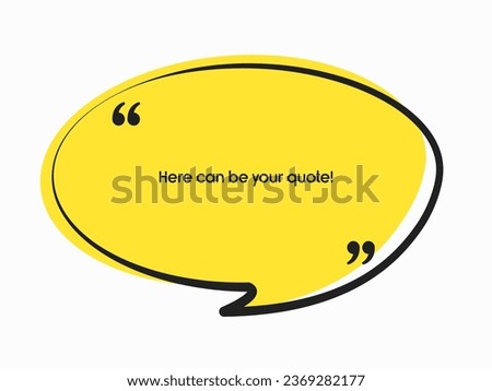 Quote frame blank. Empty box for message, citation, aphorism, motivation. Pattern frame for information messages. Vector quote form inspiration. Background for text, oval in brackets
