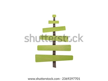 watercolor hand drawn Christmas tree cutout isolated on white background. Coniferous trees green happy New Year design. Simple pine-trees clip art. Winter holiday evergreen forest tree