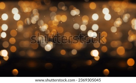 Golden glitter vintage lights background. Abstract circular bokeh background.