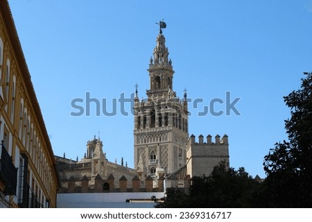 The Catedral de Sevilla (Cathedral of Saint Mary of the See) and La Giralda. Giralda is the name given to the bell tower of the Cathedral.