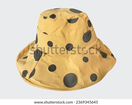 Yellow bucket hat isolated on transparent background, PNG File Format.