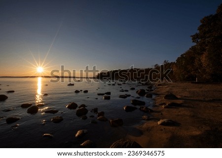 Sunset on Georgian Bay as viewed from Awenda Provincial Park Beach 4.