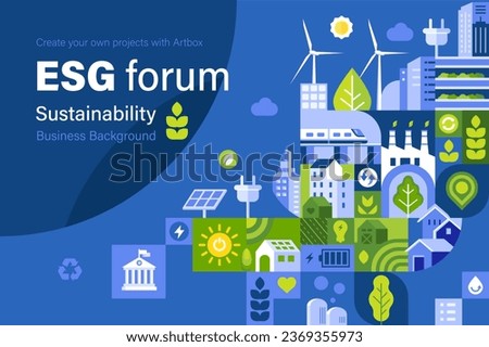 ESG Business billboard banner background Royalty-Free Stock Photo #2369355973
