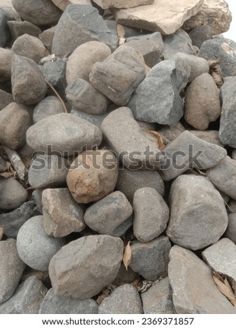 large stones. stones used as house foundation materials.