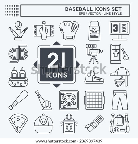 Icon Set Baseball. related to Sport symbol. line style. simple design editable. simple illustration