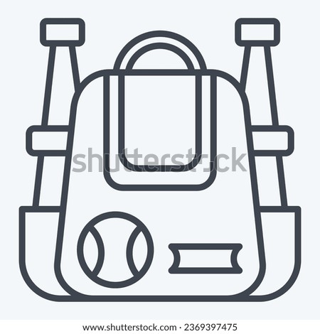 Icon Baseball Bag. related to Baseball symbol. line style. simple design editable. simple illustration