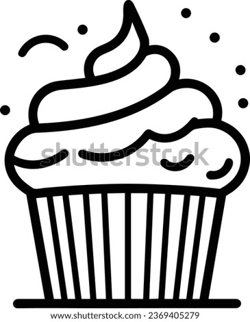 cup cake vector illustration for logo, sticker, wall art