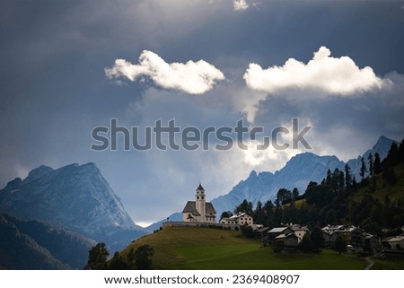 Beautiful landscape of Italian dolomites near Rocca Pietore village, Dolomites, Italy, Europe