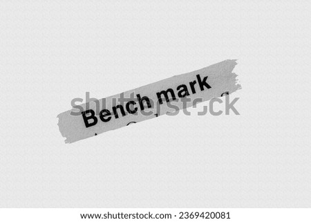 Bench mark in English vocabulary language heading and word title and meaning with reference to British wildlife and countryside