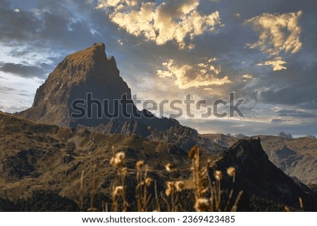 view of Pic du Midi d Ossau, french Pyrenes mountains Royalty-Free Stock Photo #2369423485