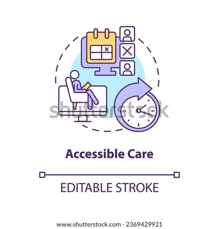 2D editable accessible care thin line icon concept, isolated vector, multicolor illustration representing online therapy.