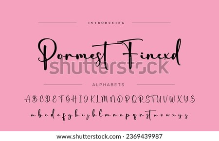 Signature Font Calligraphy Logotype Script Brush Font Type Font lettering handwritten Royalty-Free Stock Photo #2369439987