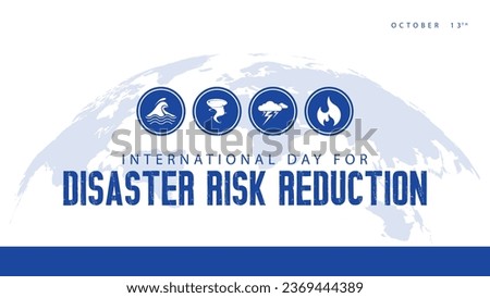 International day for disaster risk reduction. Vector illustration of natural disaster warning signs. Suitable for banners, web, social media, greeting cards etc Royalty-Free Stock Photo #2369444389