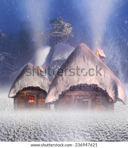 Magic mountain country, the home of Father Frost, Santa Claus, Joulupukki,  heroes of the winter holidays. A cozy little house in the wild mountains and forests store a lot of magical fairy secrets