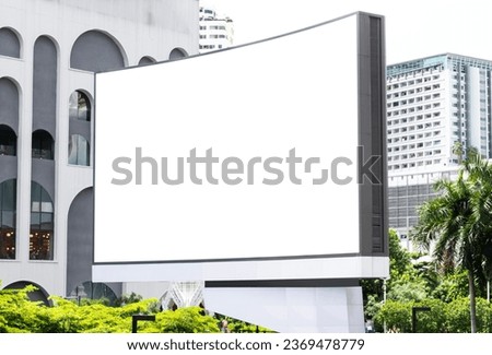 Pole outdoor LED curve display billboard. Clipping path for mockup white screen
