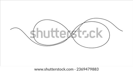 Continuous Line Infinity Icon, Monoline moebius symbol, One Line Limitless Silhouette, Infinite Sign, Eternity Endless Shape, Infinity Vector Illustration Royalty-Free Stock Photo #2369479883