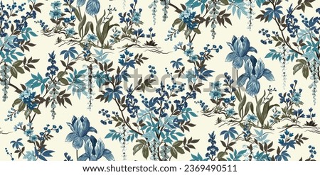 Abstract Indian hand drawn floral design Royalty-Free Stock Photo #2369490511