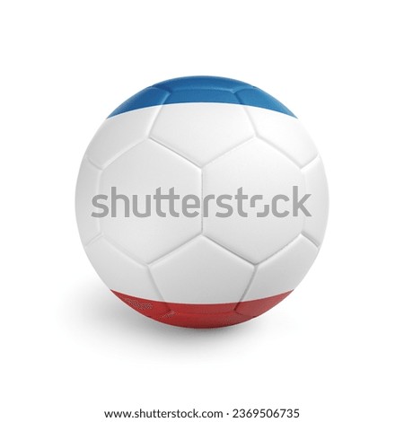 3D soccer ball with Crimea team flag. Isolated on white background