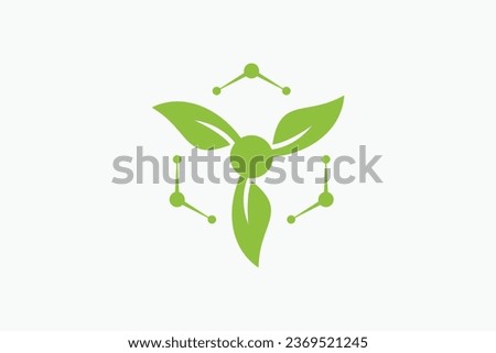 green tech logo design with technology concept