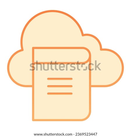 Book in the cloud flat icon. Literature in cloud storage orange icons in trendy flat style. Ebook gradient style design, designed for web and app. Eps 10