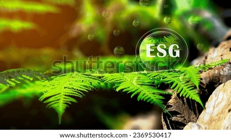 ESG word symbol for economy to reduce waste by reusing, repairing, recycling, Ecology, nature preservation, sustainable development, green business concept. 