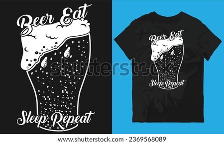 Beer eat sleep repeat t-shirt design