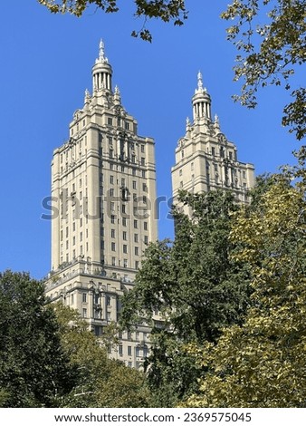 The Dakota building in New York City as seen from Central Park Royalty-Free Stock Photo #2369575045