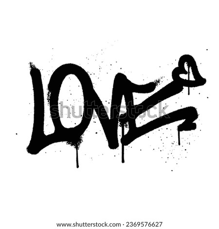 Graffiti spray paint word  Love Isolated Vector