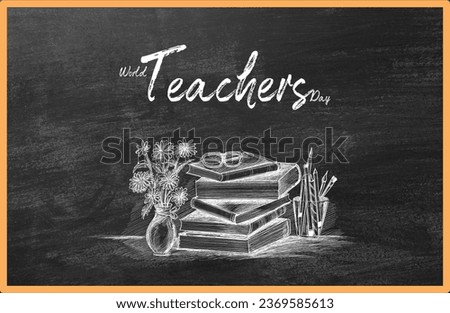 Hand drawn teachers' day black background image