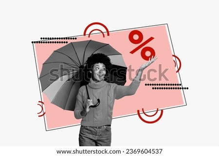 Photo comics monochrome collage of excited girlfriend buying new clothes catch falling down percentage prices isolated on beige background