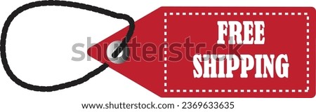 Free shipping red label or price tag vector illustration