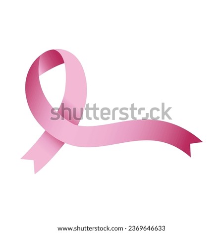 Pink ribbon for breast cancer awareness symbol or sign vector illustration. Medical design for fight breast cancer. Breast cancer awareness month concept.