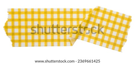 yellow patterned sticker paper tape isolated on white background