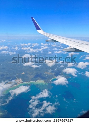 Beautiful island view from airplane