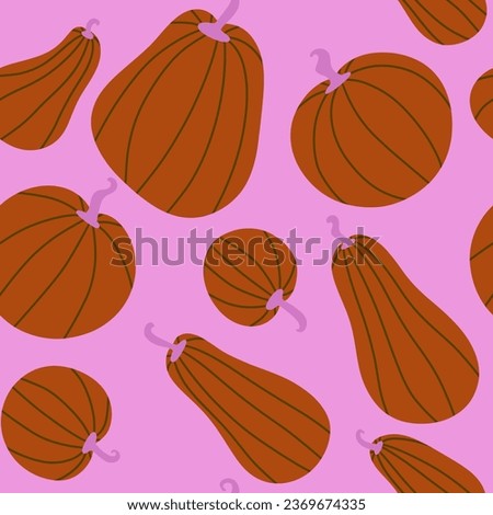 Autumn cartoon harvest season Halloween pumpkins pattern for wrapping paper and fabrics and linens and kitchen textiles and festive accessories and packaging 