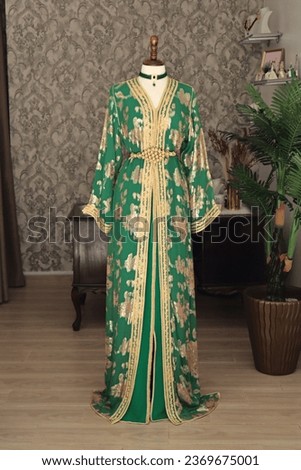 Authentic Moroccan caftan, traditional Moroccan craftsmanship Royalty-Free Stock Photo #2369675001