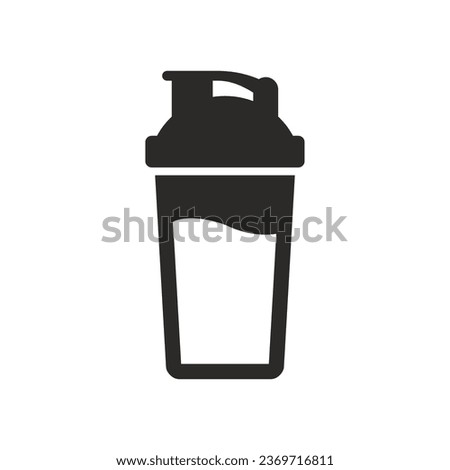 Shaker bottle icon. Protein shake, smoothie. Vector icon isolated on white background. Royalty-Free Stock Photo #2369716811