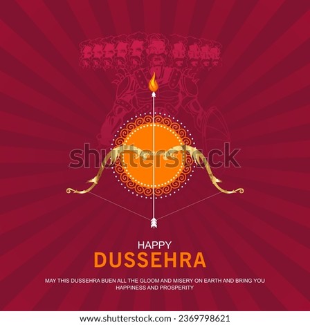 Happy Dussehra festival. vector illustration . Creative social media ads Royalty-Free Stock Photo #2369798621