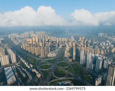 Wuhan Summer City Landmark and Skyline Scenery