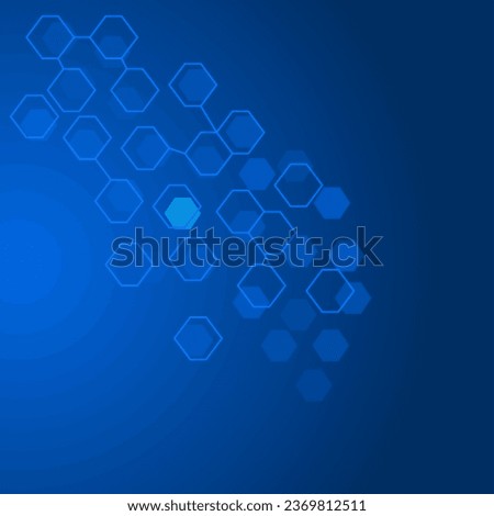 Science and technology background with hexagons. Molecular structure and chemical compounds. Geometric abstract background. Vector illustration.