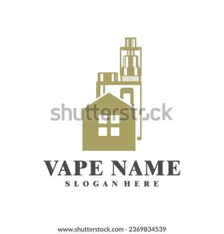 Vape with House logo design concept vector. Vaping illustration design