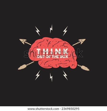 Think out of the box. Inspirational motivational quote.Vector illustration for tshirt, website, print, clip art, poster and print on demand merchandise.