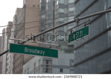 Broadway traffic sign in New York City 
