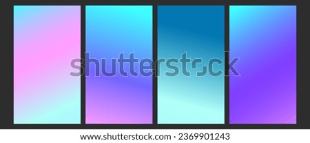 Set of vector gradient backgrounds in soft pastel colors. Winter gradient for web,booklets, banners, branding, social media.