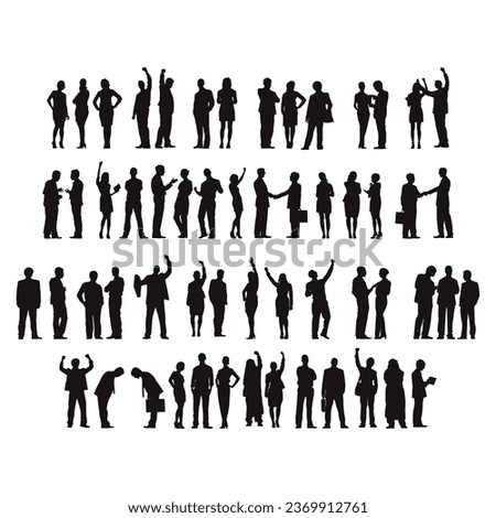 business people silhouette illustration. silhouette illustration of people with different activities.